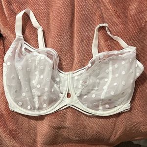 White Polka Dot Curvy Kate Bra 36HH NWOT